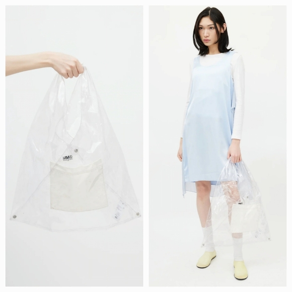 MM6 Maison Martin Margiela Handbags - MM6 Maison Martin Margiela Clear PVC Tote with White Inner Pouch
